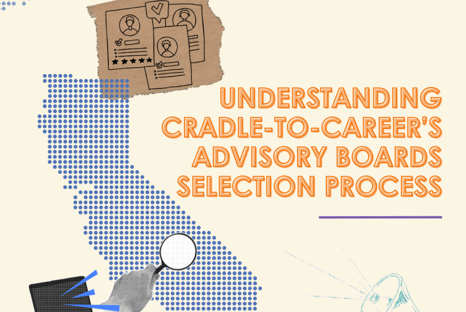 Graphic with the Cradle-to-Career logo reading “Understanding Cradle-to-Career’s Advisory Boards Selection Process.”